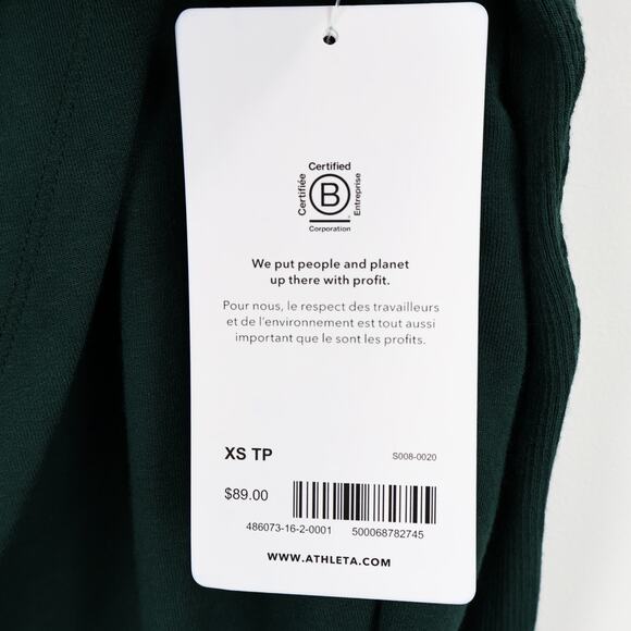 NWT Athleta Puruna Wrap Oversized Drapey Sweatshirt Dark Forest Green Size XS - Picture 11 of 11